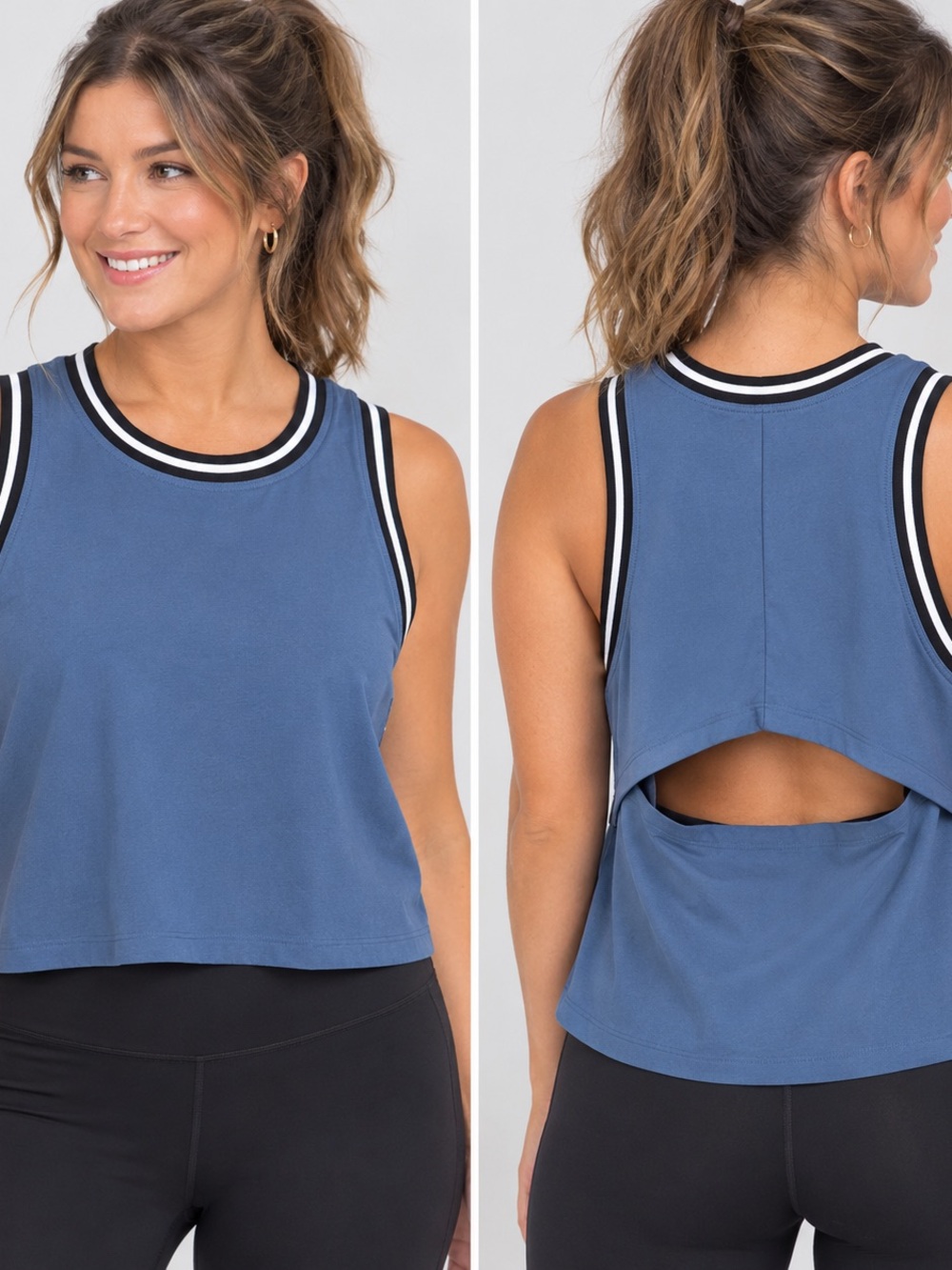 All in Motion active wear cropped top with cut out back